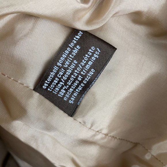 Vintage Danier  100% Genuine Leather  Blazer Button Down Jacket  Y2K  Beige Tan - Picture 3 of 5